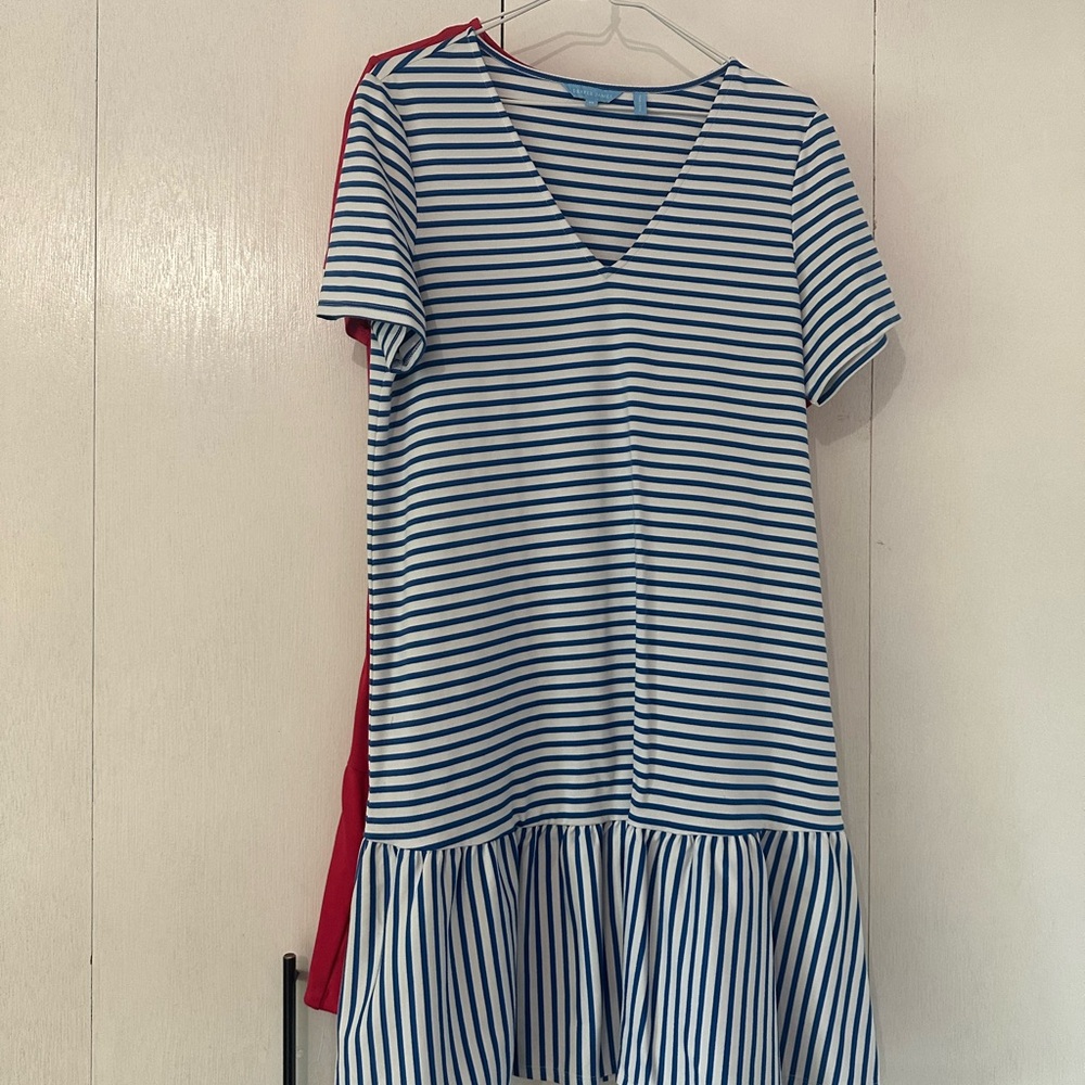 Draper James Navy and White Striped Dress & Pink Dress